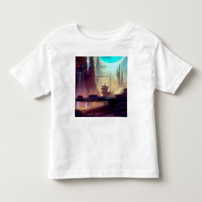 Camiseta Infantil SF Cidade em um Planeta Estranho 3 (Frente)