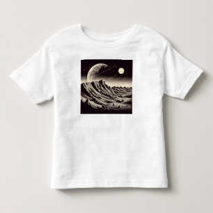 Camiseta Infantil SF Mars Landscape Woodcut 3