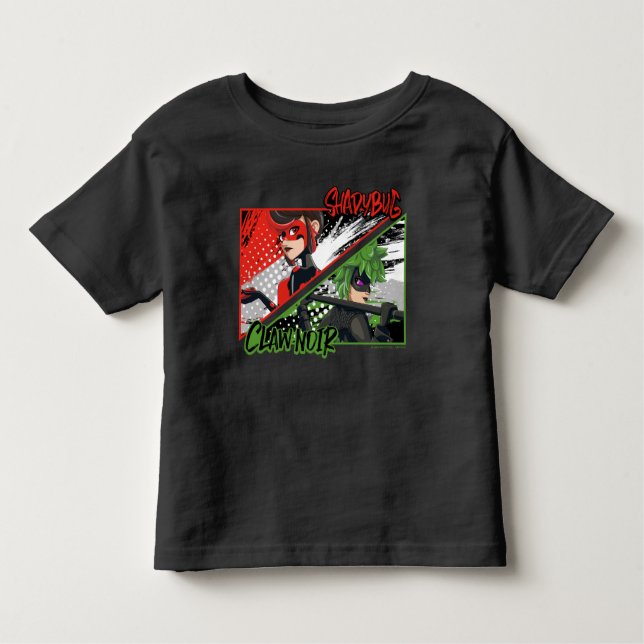 Camiseta Infantil Shadybug & Claw Noir Miraculoso Reverso (Frente)