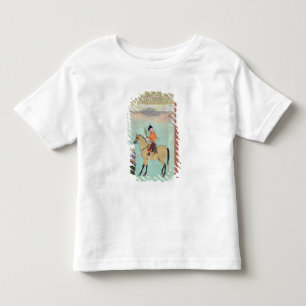 Camiseta Infantil Shah Abbas em um cavalo que guardara um falcão