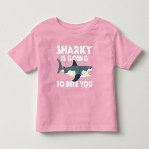 Camiseta Infantil Sharky Vai Mordê-Lo Design - Toddler Ótimo