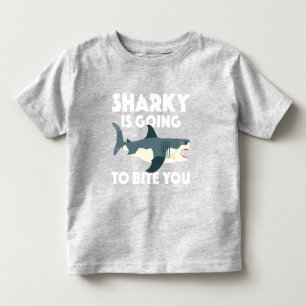 Camiseta Infantil Sharky Vai Mordê-Lo Design - Toddler Ótimo