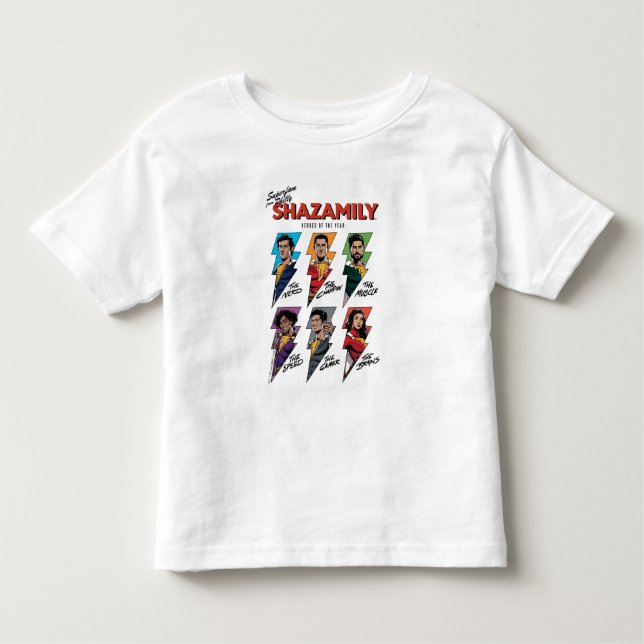 Camiseta Infantil SHAZAM! Fury of the Gods | SHAZAMily Comic Bolts (Frente)