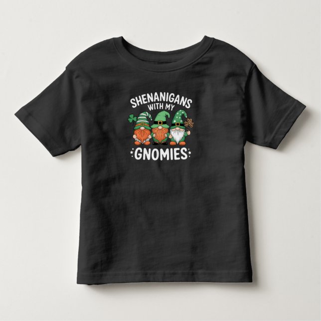 Camiseta Infantil Shenanigans Com O Meu Dia de São Patrício De Gnomo (Frente)