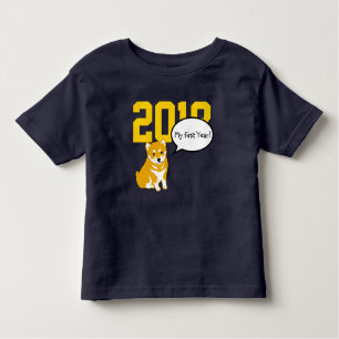 Camiseta Infantil Shiba Cachorro Ano 2018 Bebê Tee