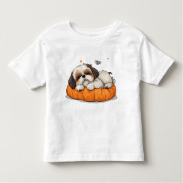 Camiseta Infantil Shih Tzu Dormindo Camiseta-Cãozinho