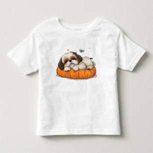 Camiseta Infantil Shih Tzu Dormindo Camiseta-Cãozinho