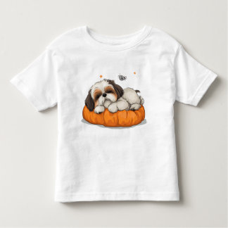 Camiseta Infantil Shih Tzu Dormindo Camiseta-Cãozinho