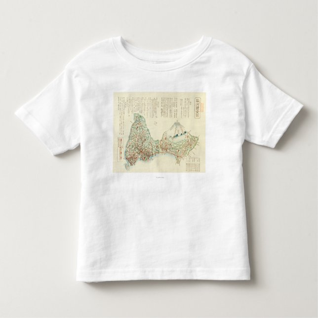 Camiseta Infantil Shizuoka-ken, mapa de JapanPanoramic (Frente)