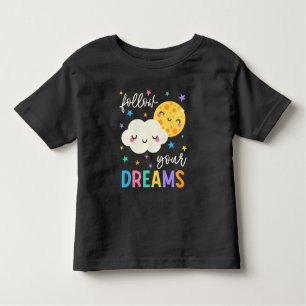 Camiseta Infantil Siga seus sonhos Nuvem e Lua