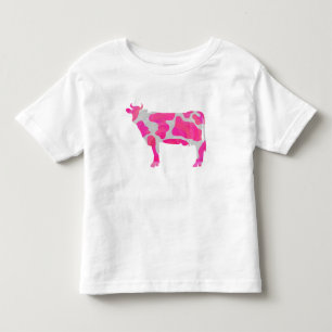 Camiseta Infantil Silhueta branca e rosa-vaca