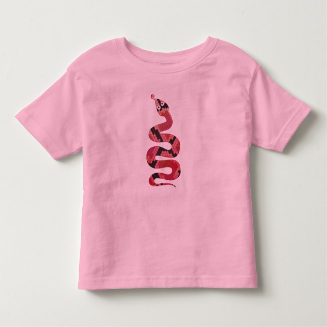 Camiseta Infantil Silhueta cobra preto e vermelho (Frente)