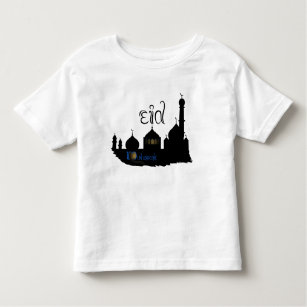 Camiseta Infantil Silhueta da mesquita de Eid Mubarak - o t-shirt do