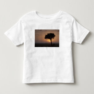 Camiseta Infantil Silhueta de árvore na planície, Masai Mara 2