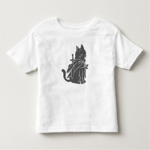 Camiseta Infantil Silhueta de gato guerreiro - Escolha a cor de fund