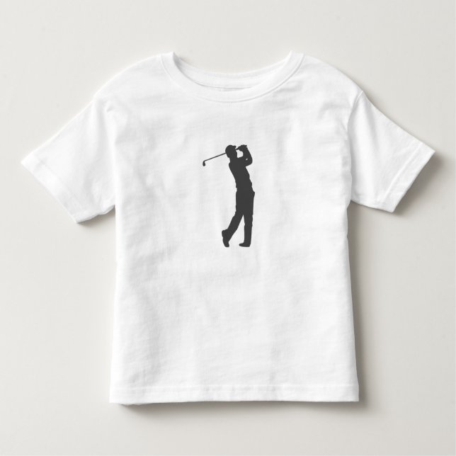 Camiseta Infantil Silhueta de jogador de golfe (Frente)