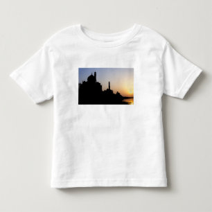 Camiseta Infantil Silhueta do Taj Mahal ao pôr do sol, Agra,