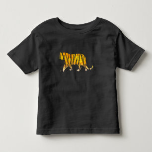 Camiseta Infantil Silhueta Tigre Preto e Laranja