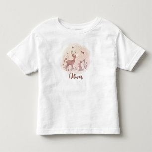 Camiseta Infantil Silhuetas Delicadas de Animais da Floresta