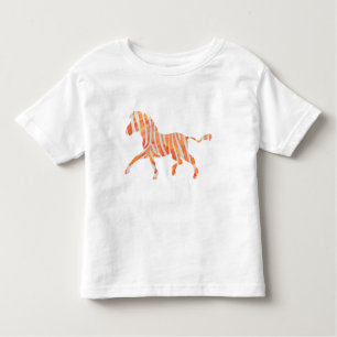 Camiseta Infantil Silhuette de Zebra Laranja e Branca