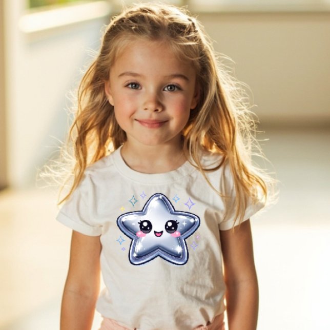 Camiseta Infantil Silver Star Y2K Sparkle (Criador carregado)