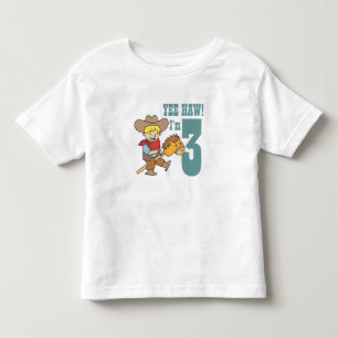 Camiseta Infantil Sim, Haw! Eu tenho 3 anos com Feliz e Bonitão