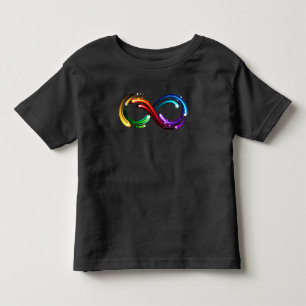 Camiseta Infantil Símbolo do infinito de cometas arco-íris