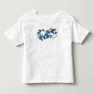 Camiseta Infantil Símbolo infinito de borboletas azuis Morpho
