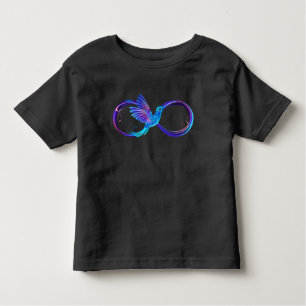 Camiseta Infantil Símbolo Neon Infinity com Hummingbird brilhante