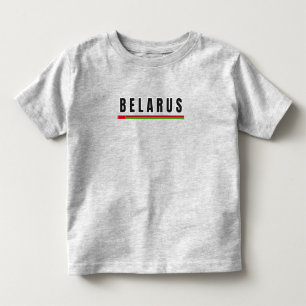 Camiseta Infantil Simples Letra de Arte da Bielorrússia Moderna Souv