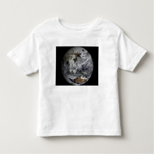 Camiseta Infantil Simulação em nuvem da Terra do cheio
