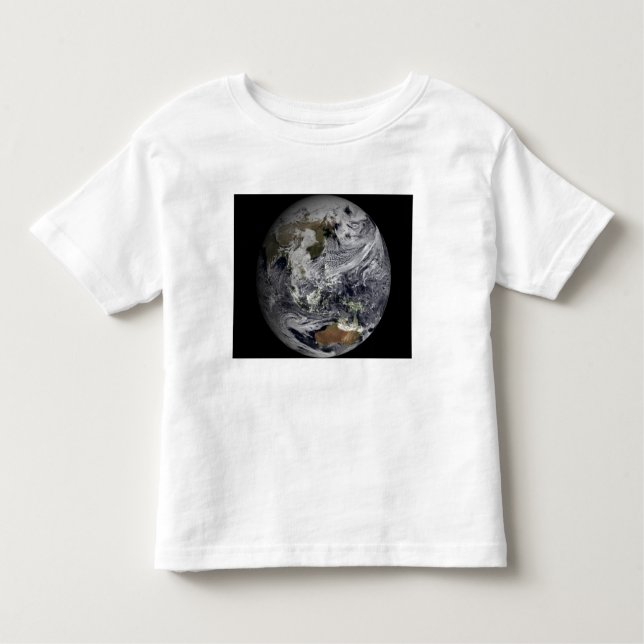 Camiseta Infantil Simulação em nuvem da Terra do cheio (Frente)