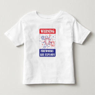 Camiseta Infantil Sinal de Alerta de Fogos de Artifício