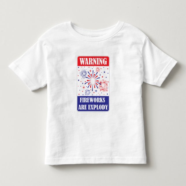 Camiseta Infantil Sinal de Alerta de Fogos de Artifício (Frente)
