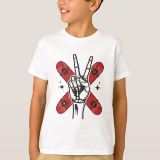 Camiseta Infantil Sinal de Paz Esqueleto Legal Ska