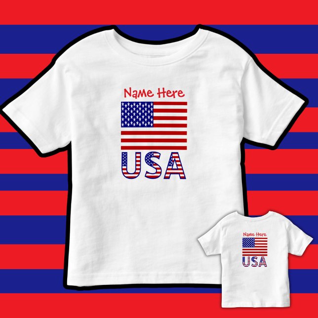Camiseta Infantil Sinalizador Americano Red Personalizado (Criador carregado)