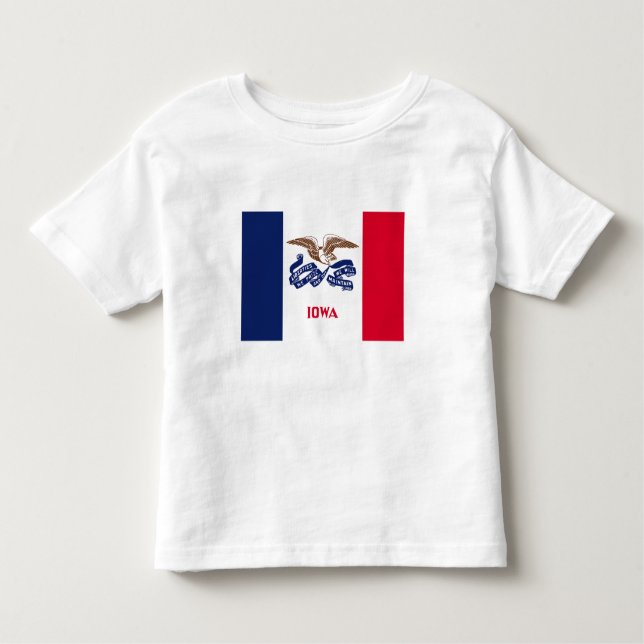 Camiseta Infantil Sinalizador do Estado de Iowa (Frente)