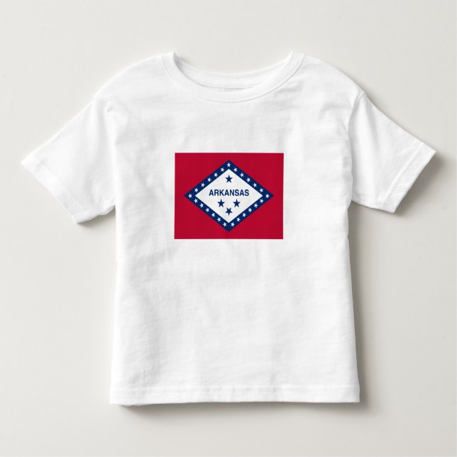 Camiseta Infantil Sinalizador do Estado do Arkansas (Frente)