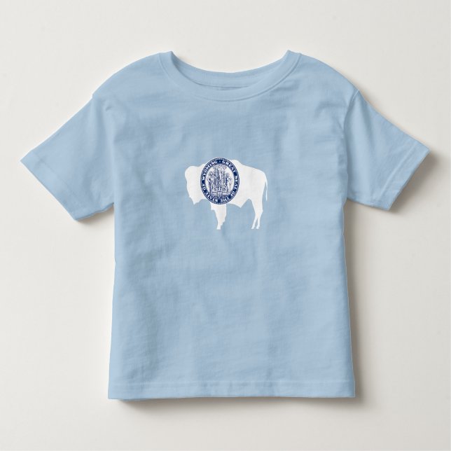 Camiseta Infantil Sinalizador do Estado Wyoming (Frente)