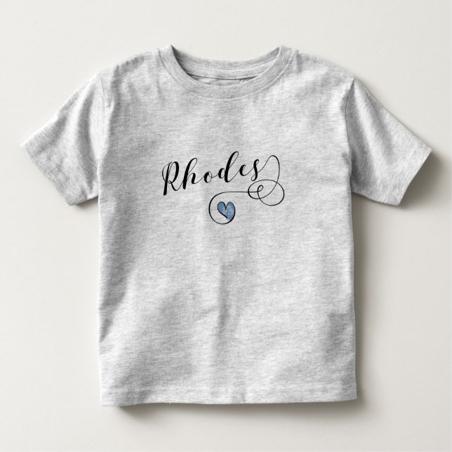 Camiseta Infantil Sinalizador Rodes No Coração, Grécia T-Shirt (Frente)
