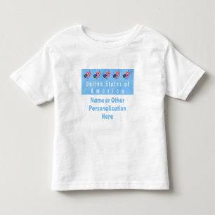 Camiseta Infantil Sinalizadores e mapas personalizados dos Estados U