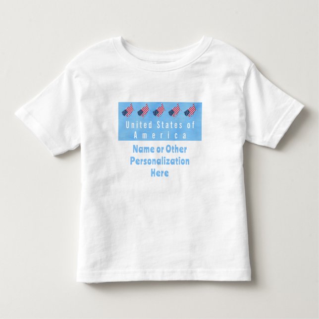 Camiseta Infantil Sinalizadores e mapas personalizados dos Estados U (Frente)