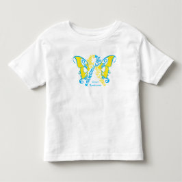 Camiseta Infantil Sindroma Abaixo Camisa-borboleta