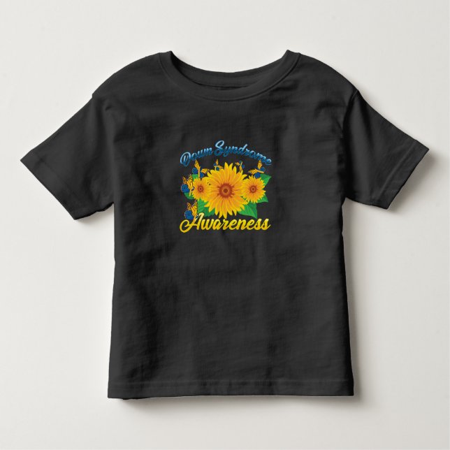 Camiseta Infantil Síndrome de Abaixo Conscientização Presente de Bor (Frente)