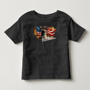 Camiseta Infantil Sino da Liberdade Arte para Celebração do Dia 4 de