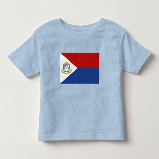 Camiseta Infantil Sint Maarten Flag (Frente)