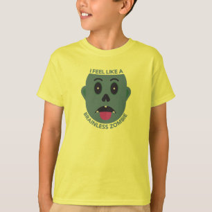 Camiseta Infantil Sinto-me um Zumbi Sem Cérebro