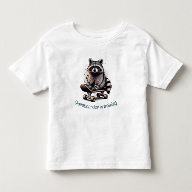 Camiseta Infantil Skateboarder Cáudia Cuta em Treinamento (Frente)