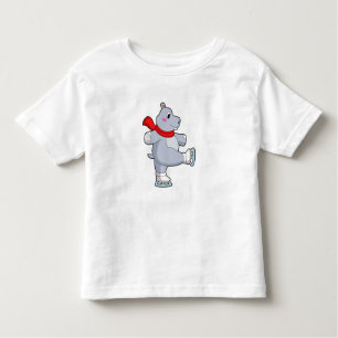 Camiseta Infantil Skates de gelo com gelo de Hippo