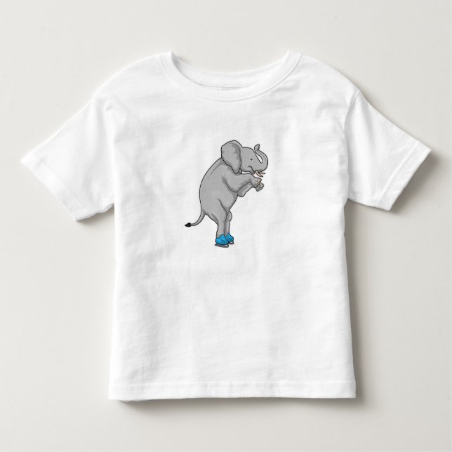 Camiseta Infantil Skates de gelo com gelo elefante (Frente)